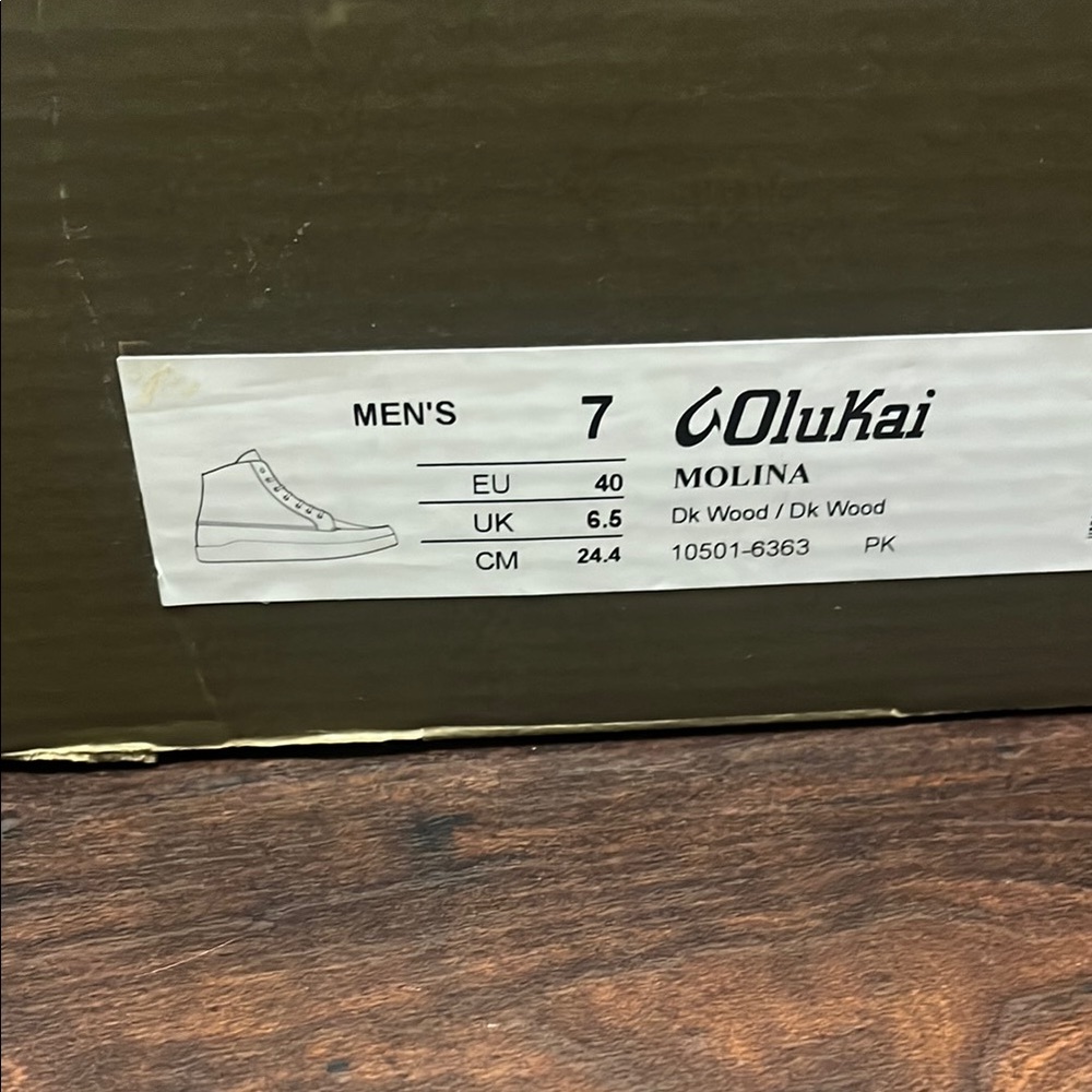 Olukai Men's Dark Brown Shoes
(MOLINA) 
Dk Wood - Picture 3 of 6